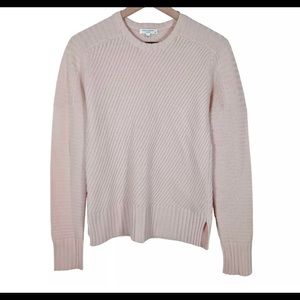 EQUIPMENT Womens Abril Pink Cashmere Sweater Ribbed Crew Neck Long Sleeve Size S